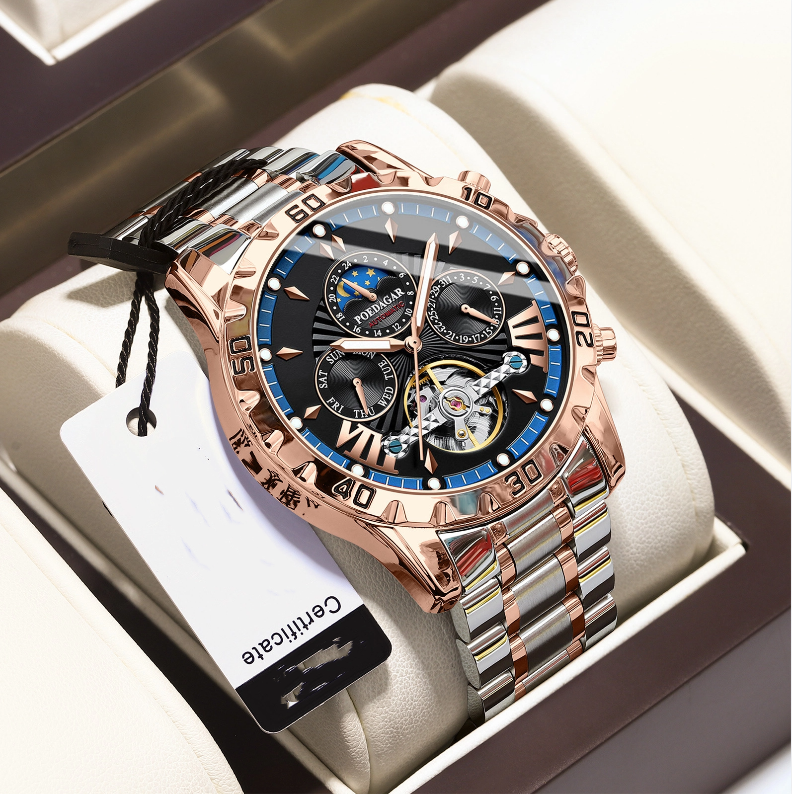 POEDAGAR Swiss Brand Waterproof Automatic Mechanical Luxury Watch for Men - Neon North Clothing