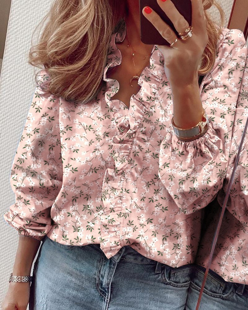 New Long Sleeved Ruffled Shirt for Effortless Style - Neon North Clothing