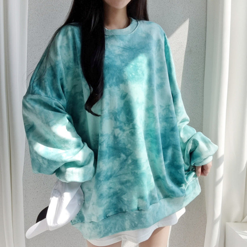 Tie-dyed Oversized Sweatshirt for Women – Comfortable Cotton Style