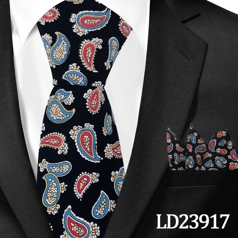 Casual Floral Pocket Square Set - Cotton Floral Print 6cm Tie Pocket Square 2 Piece Set - Neon North Clothing