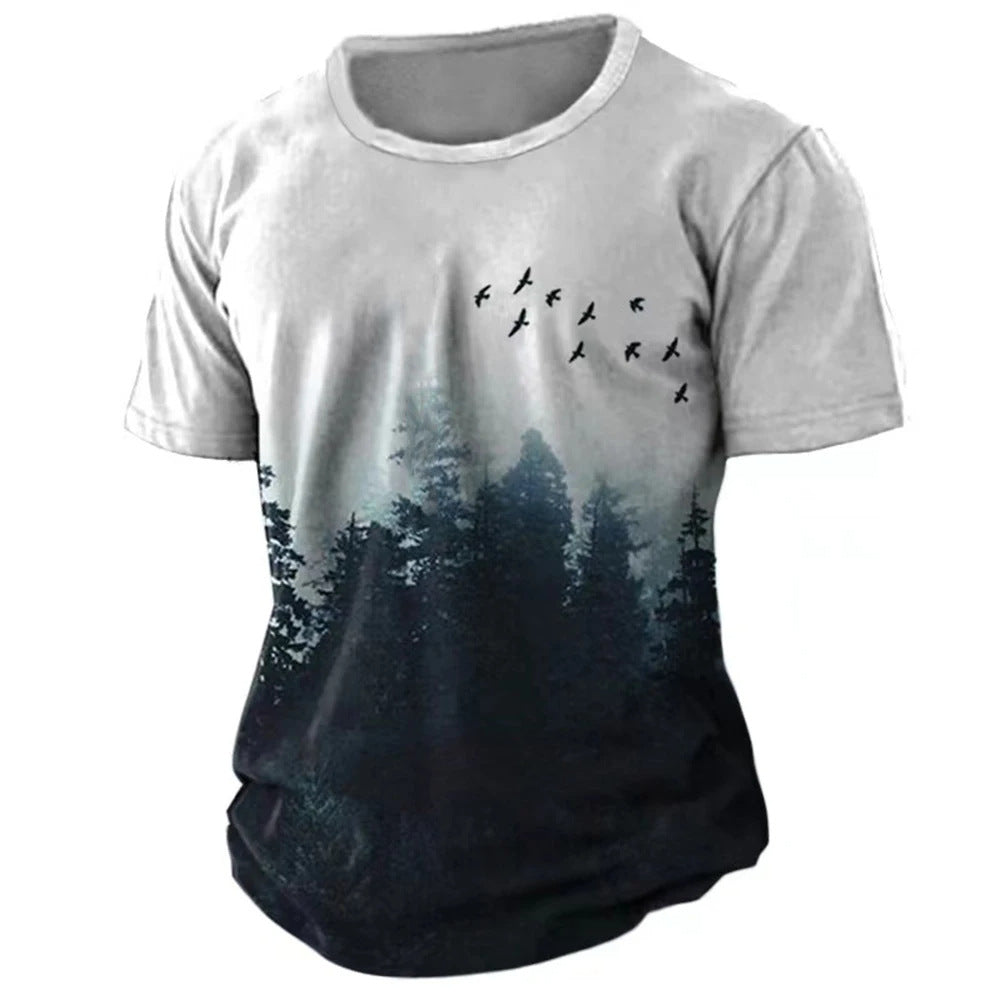Casual Patterned Short Sleeve T-Shirt for Effortless Style - Neon North Clothing