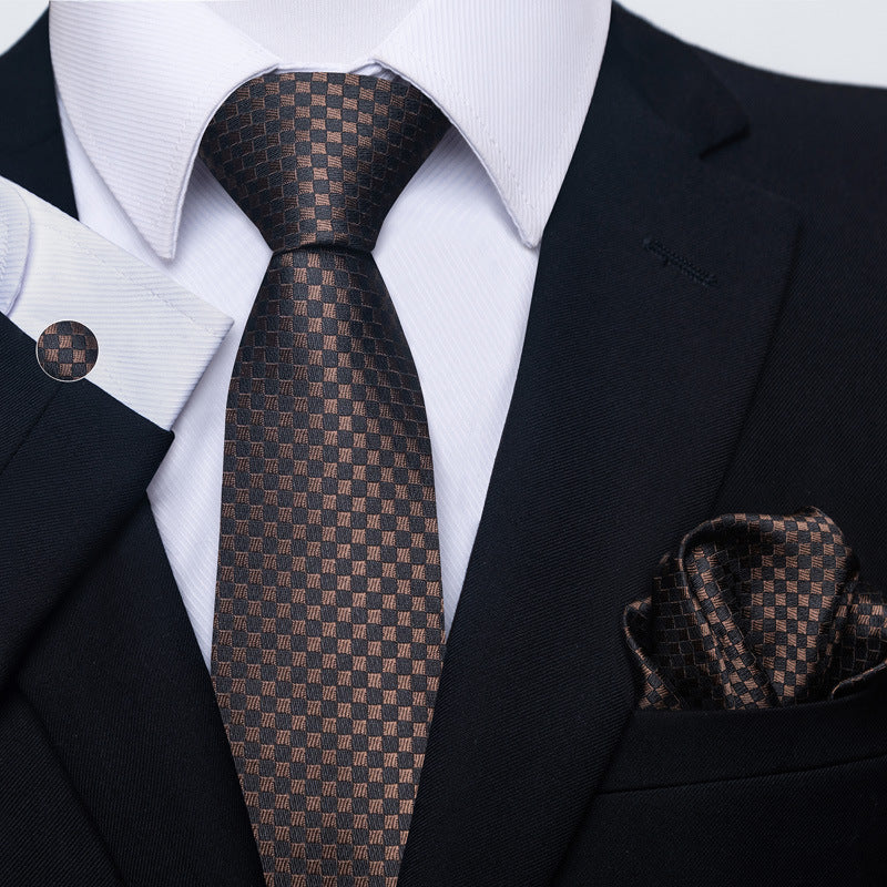 Men's Formal Wear Tie Set with Creative All-Match Scarf and Cuff Buckle - Neon North Clothing
