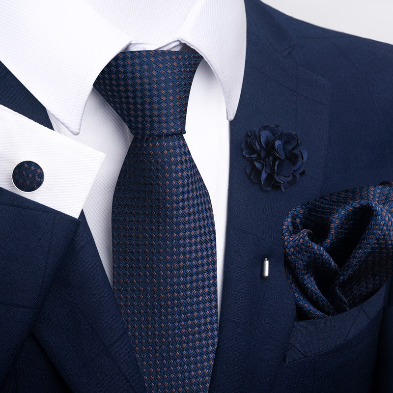 Men's Tie and Pocket Square Set with Pin - 2 Piece Suit Combo - Neon North Clothing