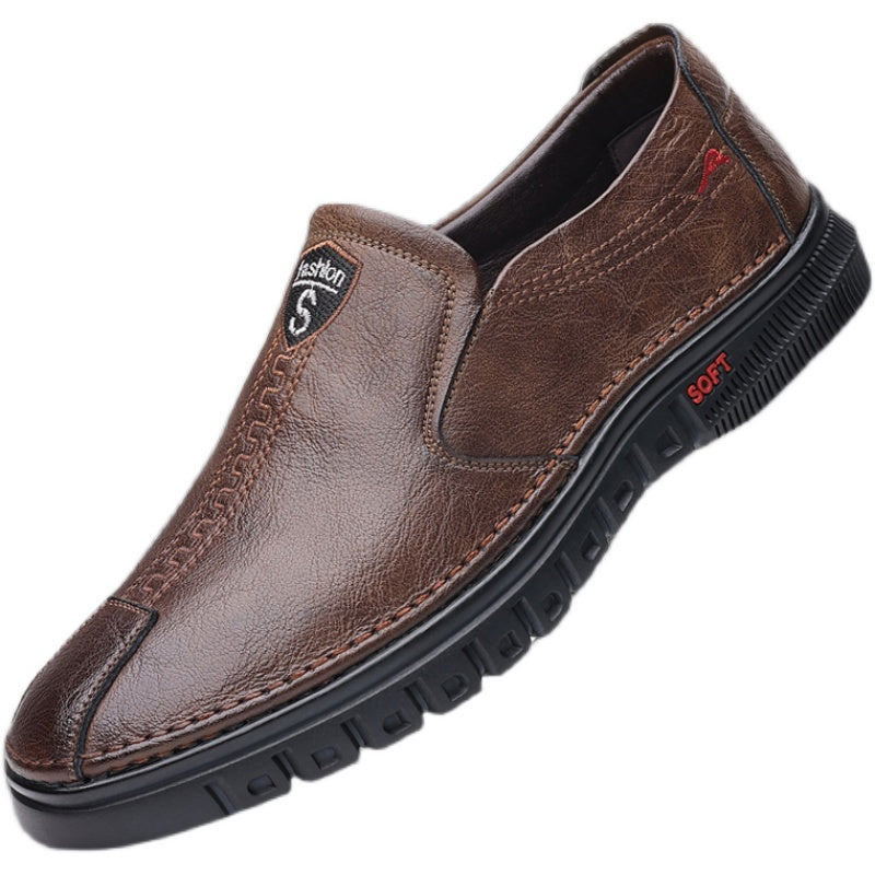 Men's Breathable Leather Casual Shoes - Non-slip Design for Ultimate Comfort