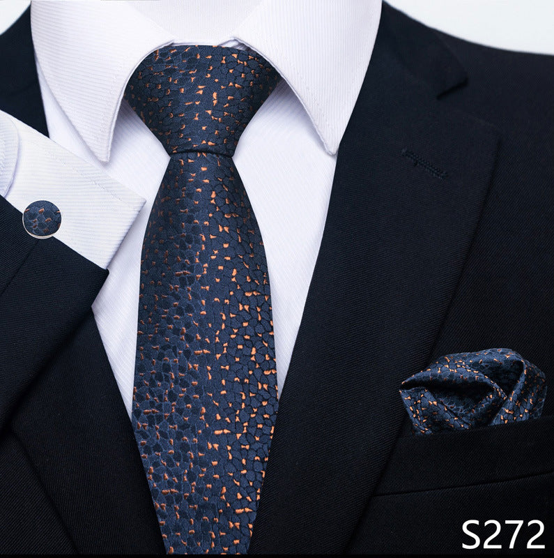 Men's Formal Wear Tie Set with Creative All-Match Scarf and Cuff Buckle - Neon North Clothing
