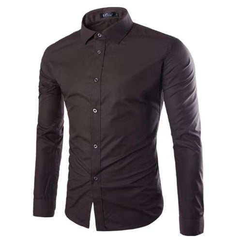 Casual Collared Shirt for Men - Ironing Free Long Sleeves