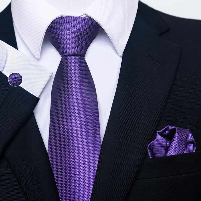 Men's Formal Wear Tie Set with Creative All-Match Scarf and Cuff Buckle - Neon North Clothing
