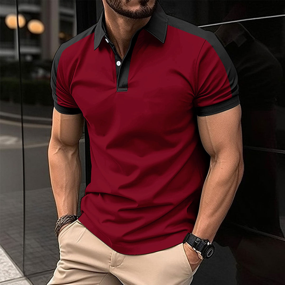 Men's Business Casual Polo Shirt - Short Sleeve Style for Effortless Elegance - Neon North Clothing