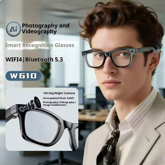 AI Smart Glasses with Voice Translation and 800w Camera - W610 Model