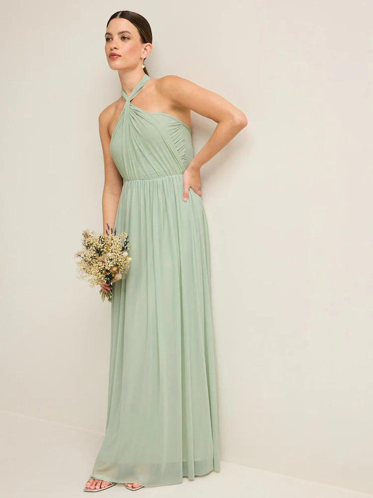 Pleated Three-Way Dress in Solid Colors with Adjustable Straps - Neon North Clothing