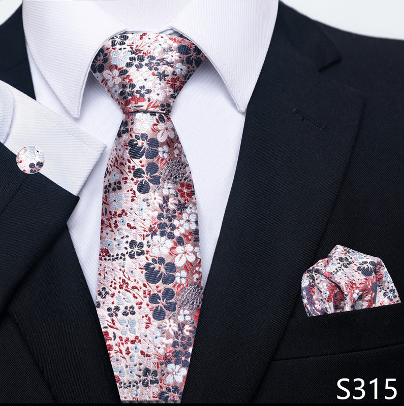 Men's Formal Wear Tie Set with Creative All-Match Scarf and Cuff Buckle - Neon North Clothing