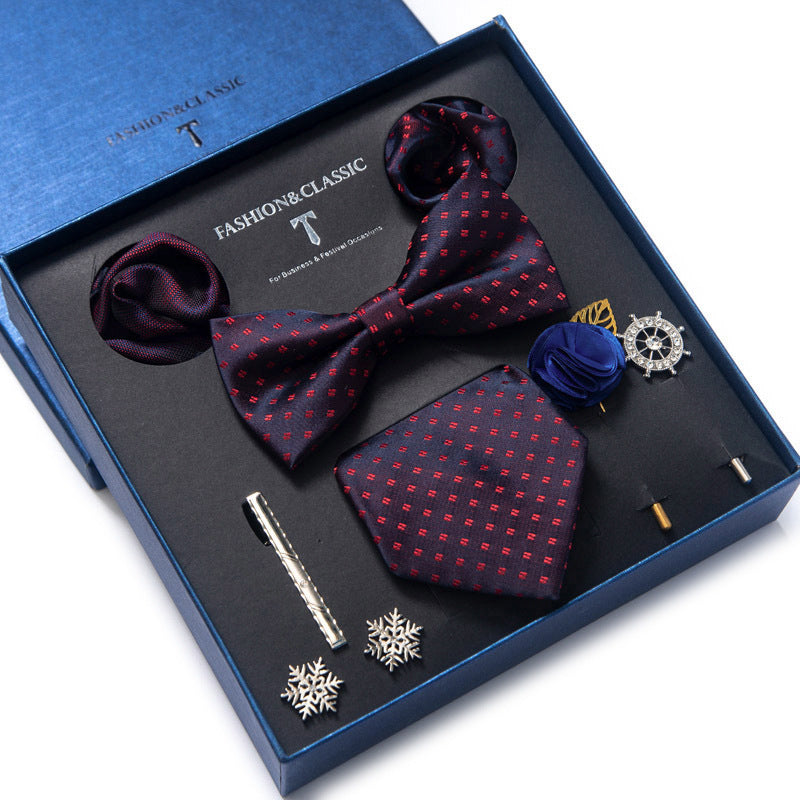 Tie 8-Piece Bow Tie and Necktie Set for Men
