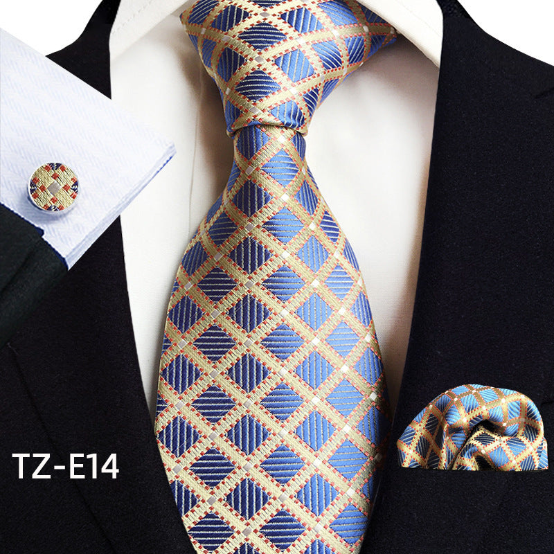 Paisley Tie Set with Square Scarf and Cufflinks - Three-Piece Accessory Set - Neon North Clothing