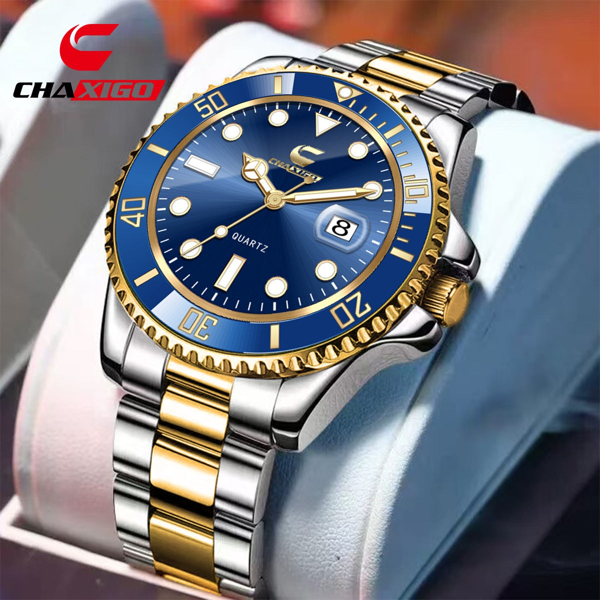 CHAXIGO Swiss Submariner Style Waterproof Versatile Alloy Quartz Watch - Neon North Clothing