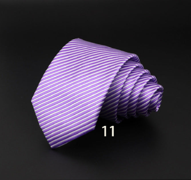 Men's Striped Tie - British Gentleman Polyester Fiber Collection - Neon North Clothing