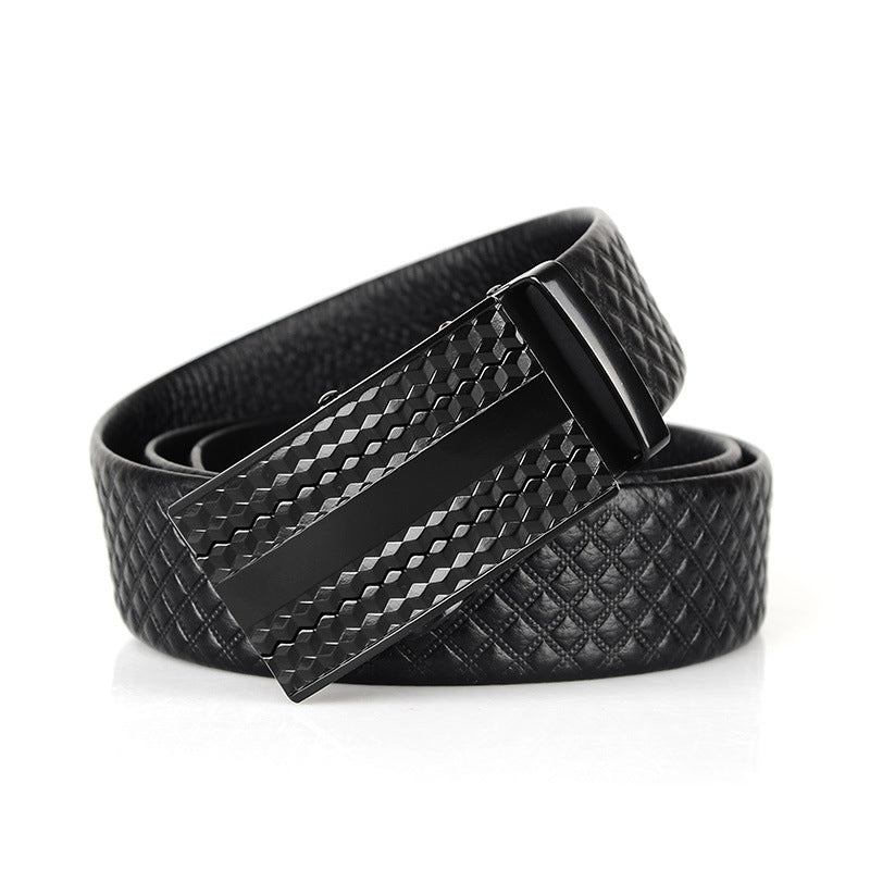 Genuine Leather Automatic Buckle Belt for Men - Neon North Clothing