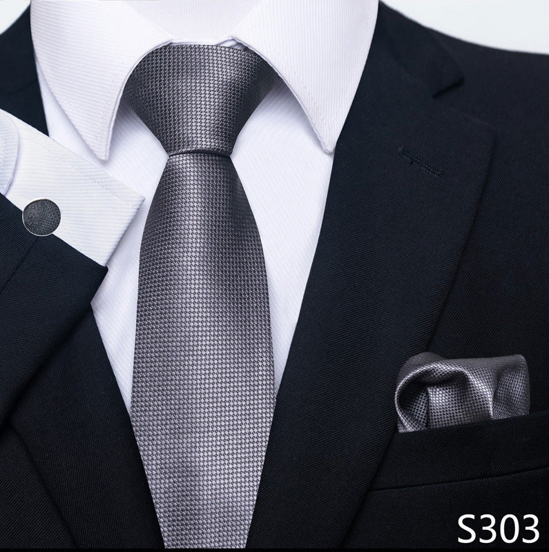 Men's Formal Wear Tie Set with Creative All-Match Scarf and Cuff Buckle - Neon North Clothing