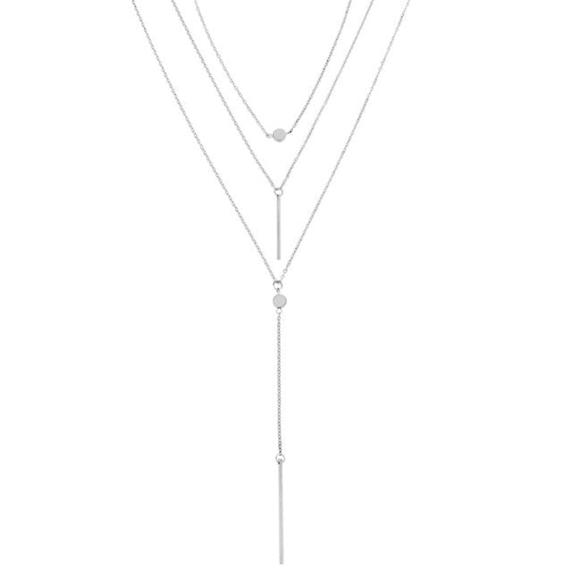 Ailend Design Simple Multi Layer Chain Necklace - Neon North Clothing