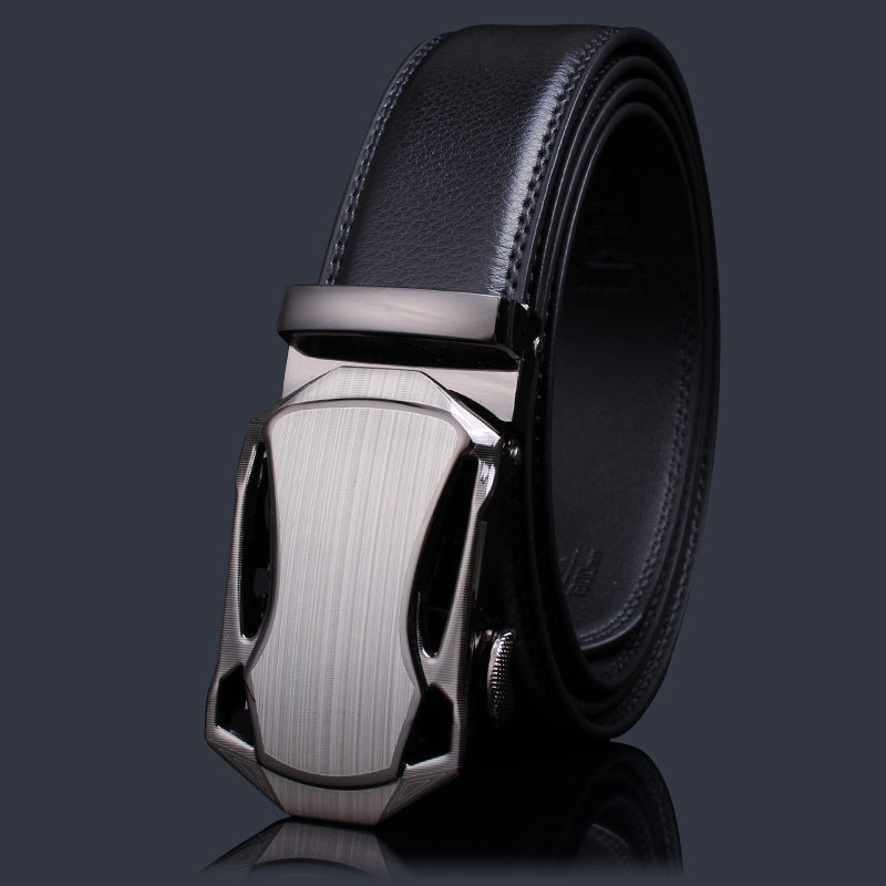 Mens Leather Belt Automatic Buckle - Genuine Leather for Comfort and Style - Neon North Clothing