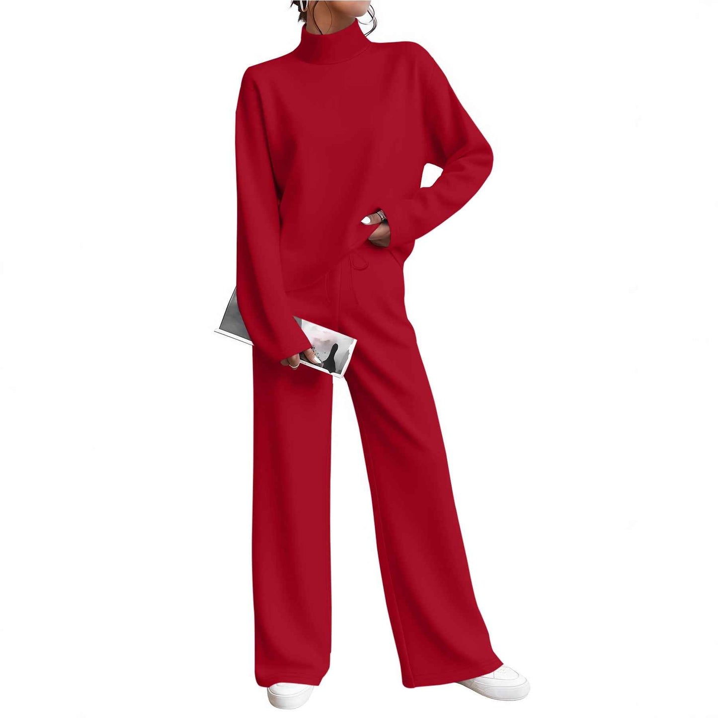 Solid Color T-Shirt Pants Set - Comfortable Two-Piece Outfit