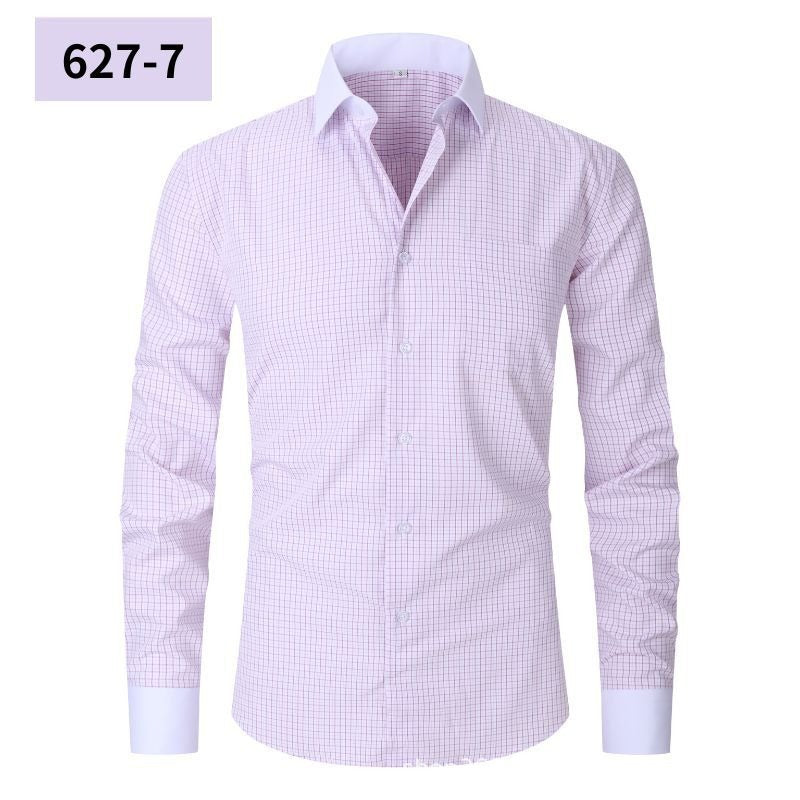 Mens Striped Iron Free Shirt - Plus Size Slim Fit Option