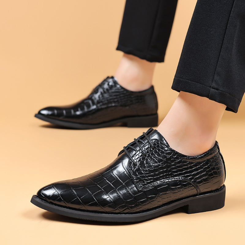 Fish Grain Leather Shoes in British Style