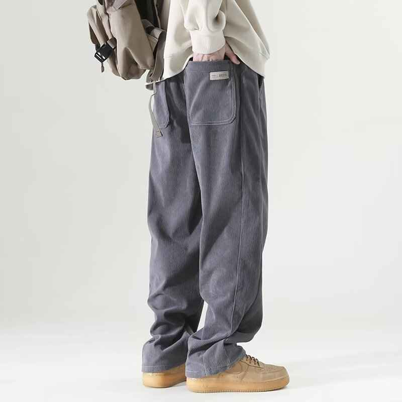 Autumn and Winter Lights High Street Fashion Men's Pants - Casual Straight Flow Wide Leg Long
