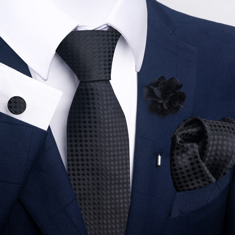 Men's Tie and Pocket Square Set with Pin - 2 Piece Suit Combo - Neon North Clothing