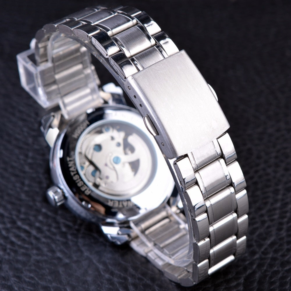 WINNER Blue Ocean Automatic Watch - Luxury Stainless Steel Men's Timepiece - Neon North Clothing