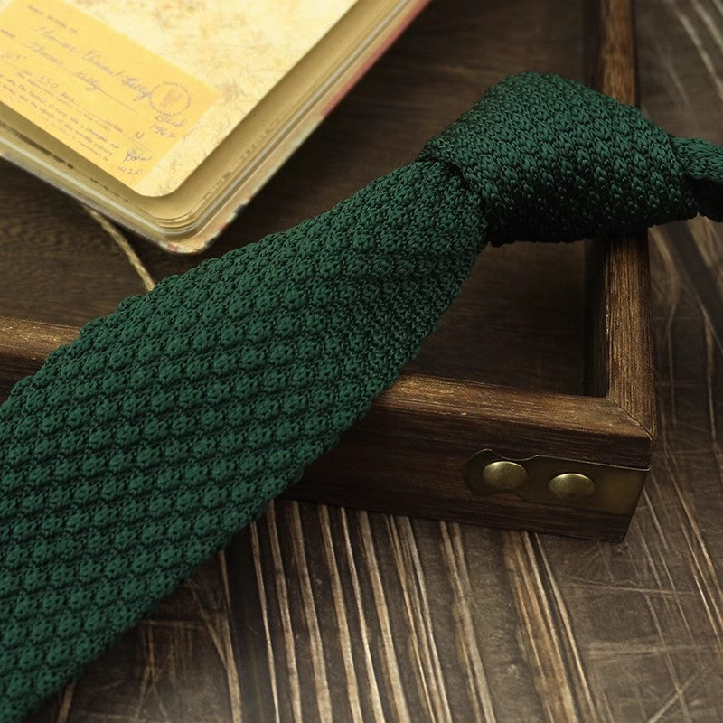 Narrow Woolen College Style Knitted Tie - Perfect Narrow Knitted Tie for Stylish Looks - Neon North Clothing