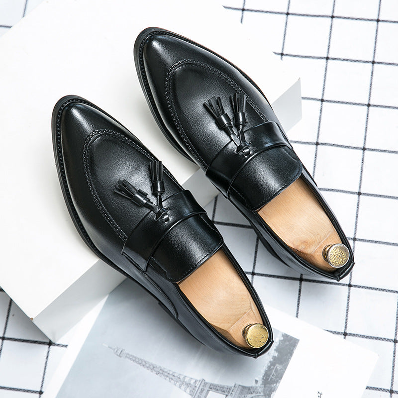 Mens Tassel Leather Shoes - British-Style Casual Fashionable Business Footwear