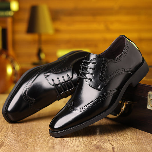 Men's Leather Casual Formal Shoes - Soft-Soled Business Comfort