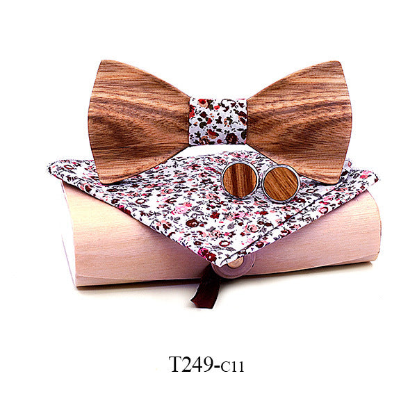 Zebra Wood Bow Tie - Unique and Stylish Wooden Accessory - Neon North Clothing