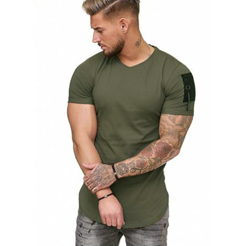 Sports Slim T-Shirt - Solid Color Round Neck Short Sleeve Tee - Neon North Clothing
