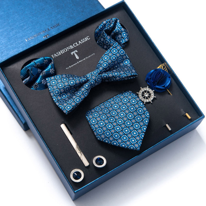 Tie 8-Piece Bow Tie and Necktie Set for Men