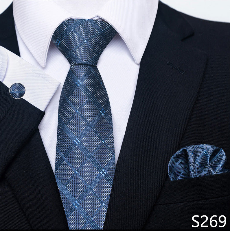 Men's Formal Wear Tie Set with Creative All-Match Scarf and Cuff Buckle - Neon North Clothing