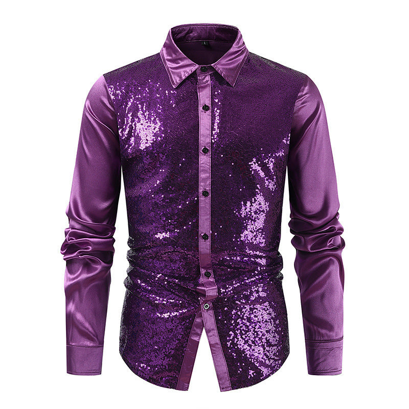 Men's Disco Shirt Slim Fit - Multi-color Style for Ultimate Party Vibes