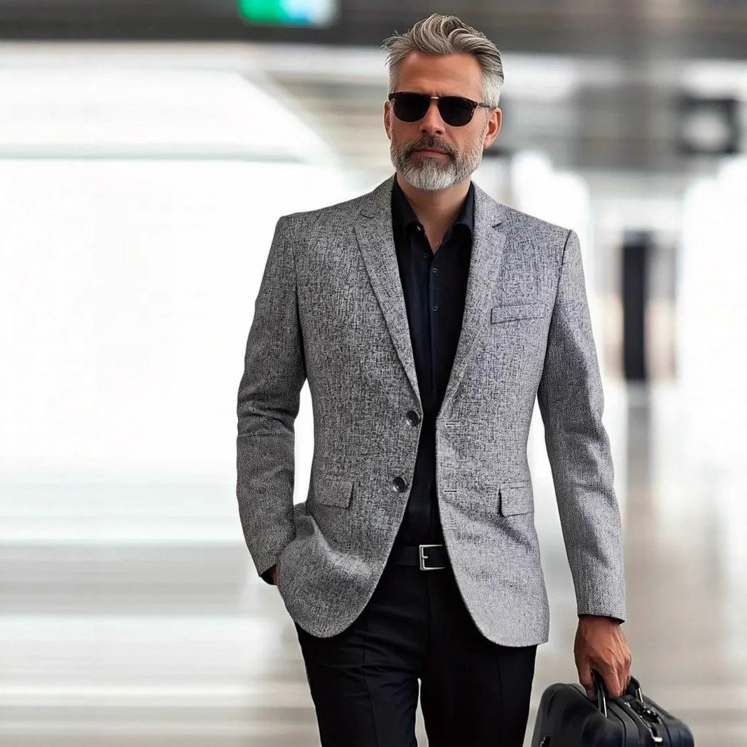 Leisure Sports Jacket for Men - Single-Breasted Coat