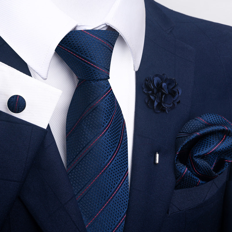 Men's Tie and Pocket Square Set with Pin - 2 Piece Suit Combo - Neon North Clothing