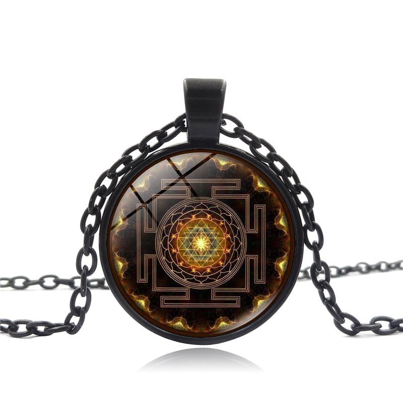 Sacred Sri Lankan Versatile Time Gemstone Pendant Retro Yantra Necklace - Neon North Clothing