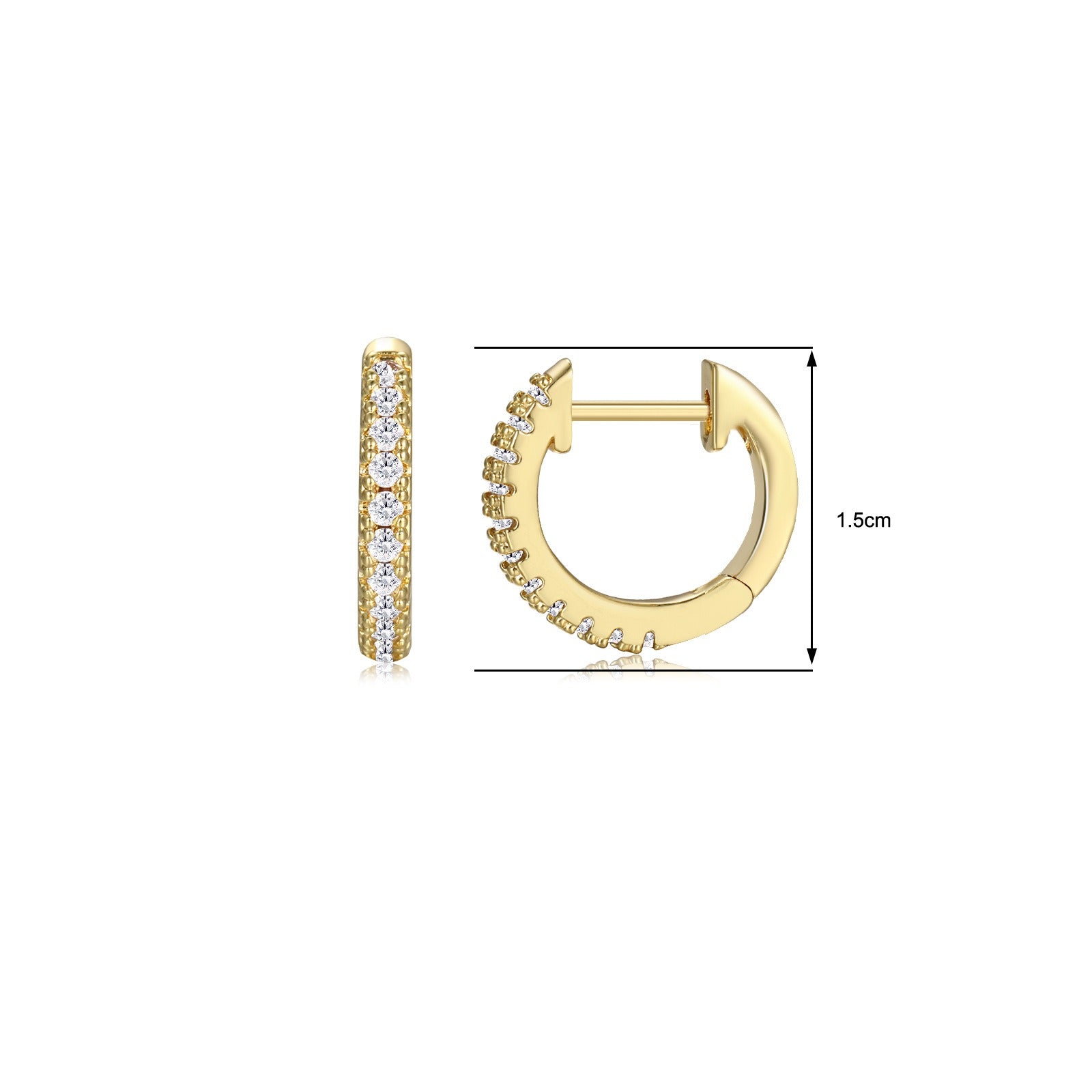 Diamond Inlaid Zircon Fried Dough Twists Circle Ear Button Earrings - Neon North Clothing