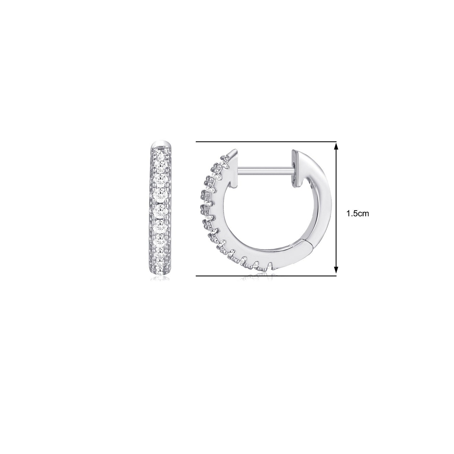 Diamond Inlaid Zircon Fried Dough Twists Circle Ear Button Earrings - Neon North Clothing