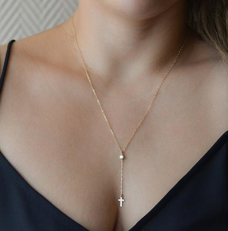 Small Gold Cross Pendant Necklace - Neon North Clothing