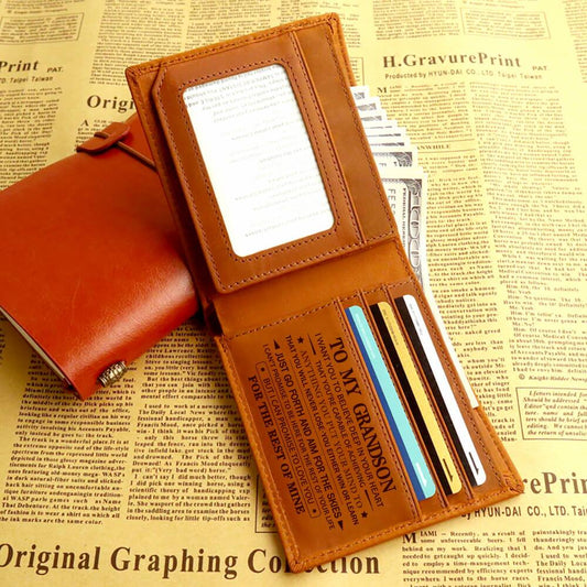 Men's Crazy Horse Leather Wallet - Grandson Version