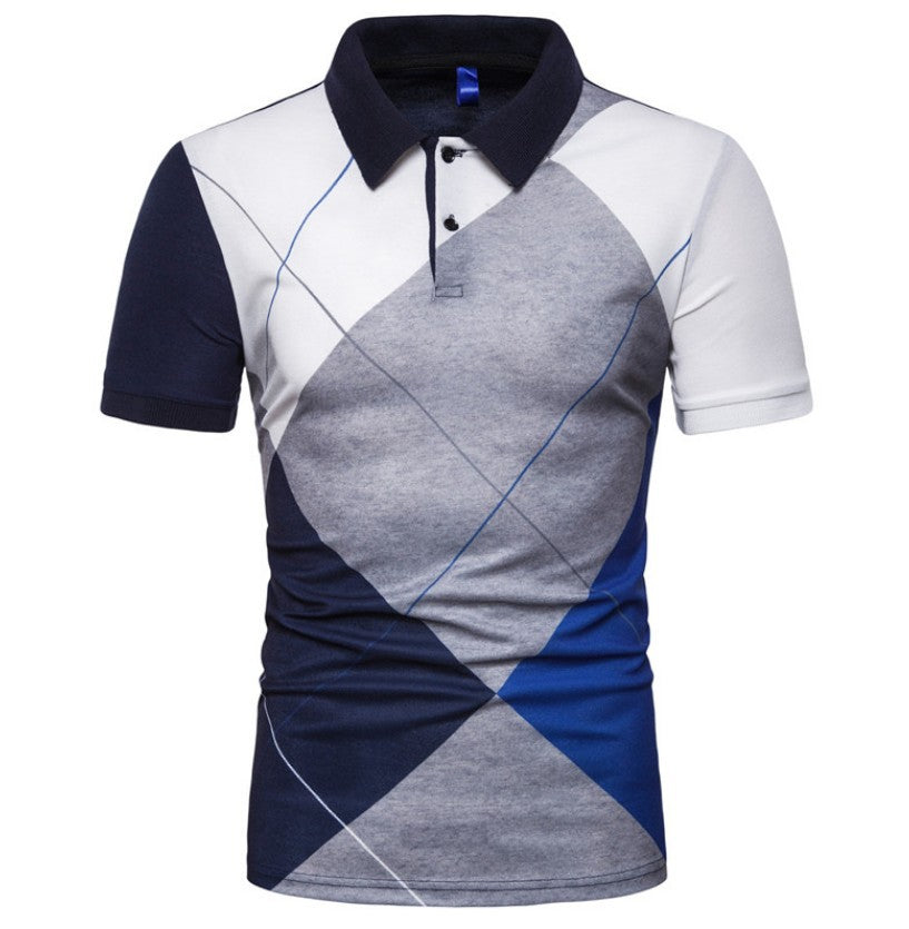 Printed Polo T-Shirt - Short-Sleeved Lapel Design - Neon North Clothing