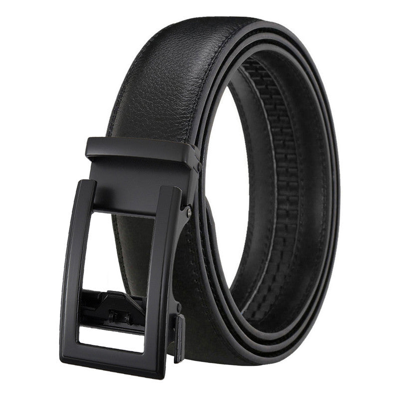 Men's Leather Automatic Belt with Hollow Multi-Color Two-Layer Cowhide Buckle - Neon North Clothing