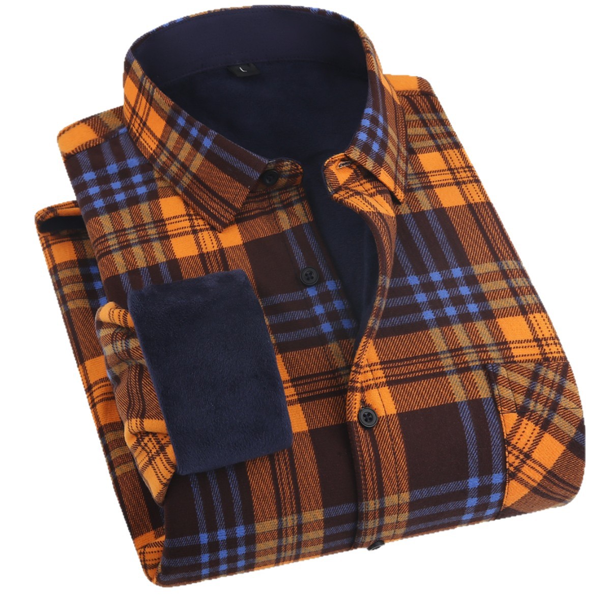Fleece-lined Plaid Shirt For Warmth