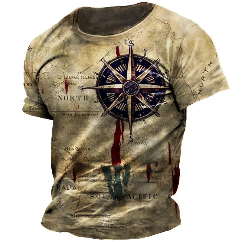 Casual Patterned Short Sleeve T-Shirt for Effortless Style - Neon North Clothing