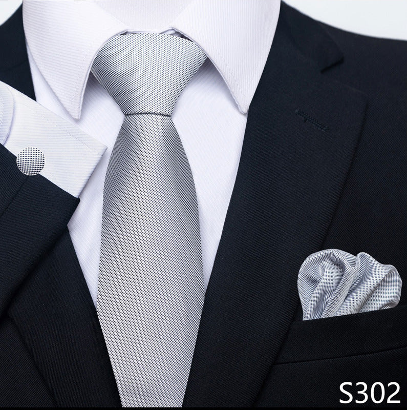 Men's Formal Wear Tie Set with Creative All-Match Scarf and Cuff Buckle - Neon North Clothing