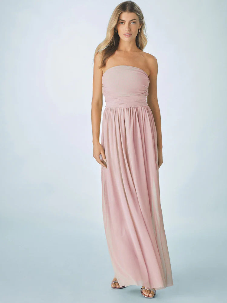Pleated Three-Way Dress in Solid Colors with Adjustable Straps - Neon North Clothing